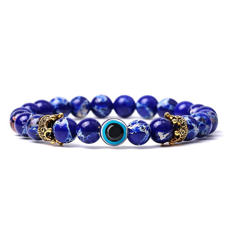 Natural Stone With Evil Eye Protection Bracelet - Lapis Lazuli - image 10