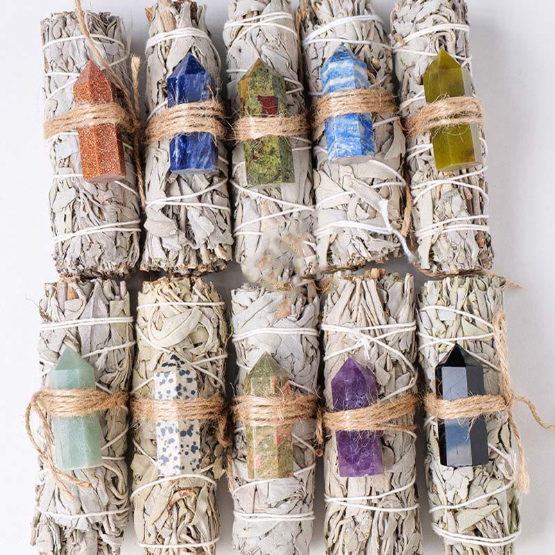 Olivenorma White Sage Hexagonal Prism Crystal Aromatherapy Gemstone Decoration - image 46