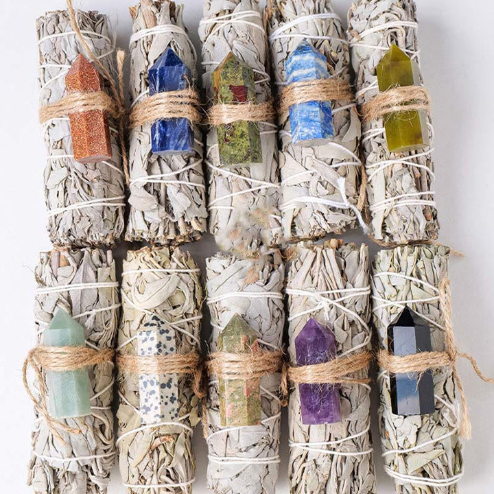 Olivenorma White Sage Hexagonal Prism Crystal Aromatherapy Gemstone Decoration - image 46