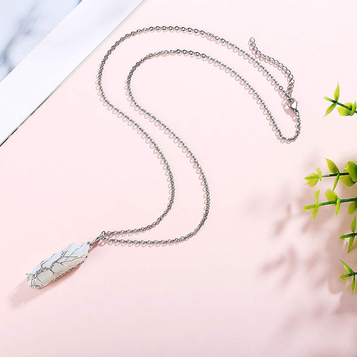 Olivenorma Crystal With Tree Of Life Gemstone Necklace - image 29