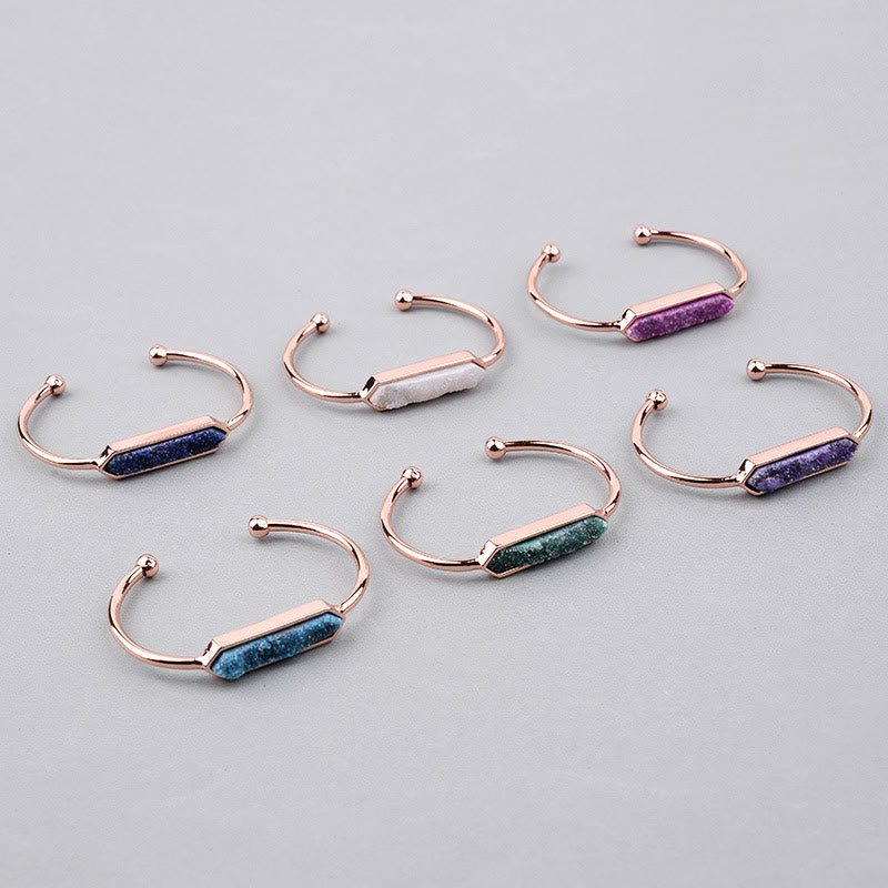 Olivenorma Natural Crystal Cluster Metal Copper Cuff Bracelet - image 45