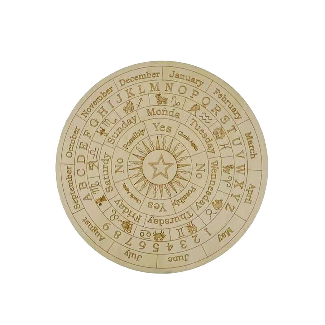 Olivenorma Meditation Wooden Sign Mysterious Witch Altar Ornamet - 25cm - Compass - image 2