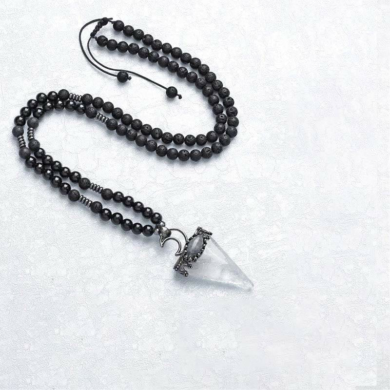 Olivenorma Natural Crystal Triangle Shape Pendant Necklace - Clear Crystal - image 17