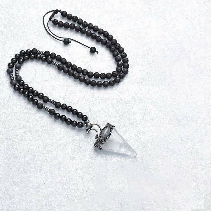 Olivenorma Natural Crystal Triangle Shape Pendant Necklace - Clear Crystal - image 17