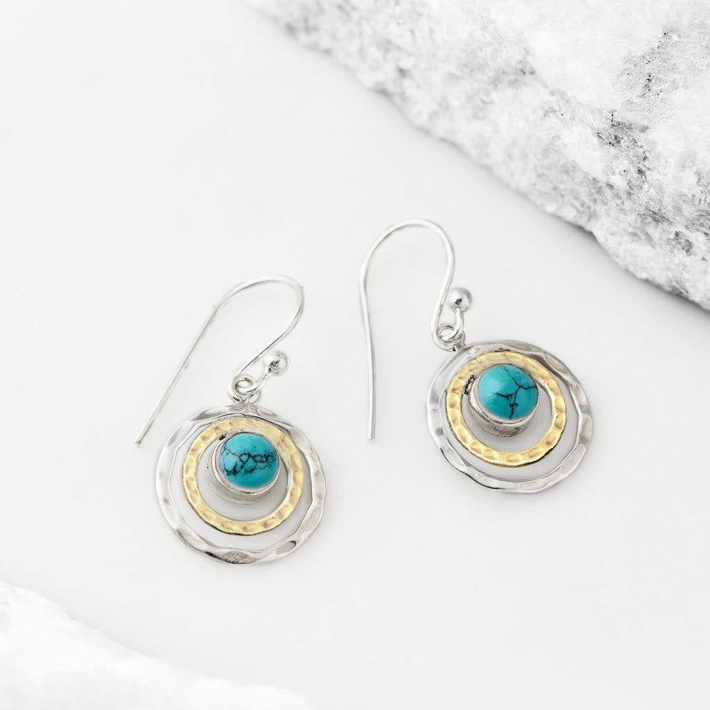 Circular Cutout Earrings with Gemstones - image 1