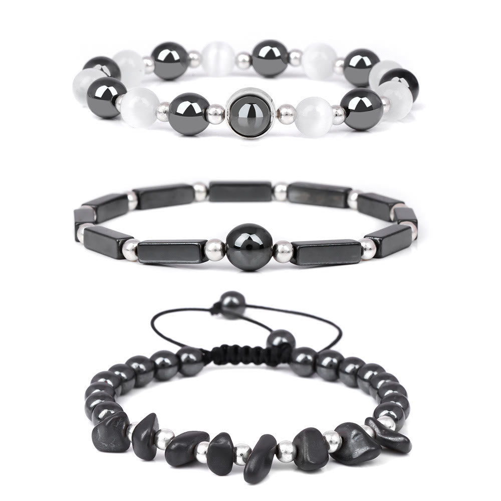 Olivenorma "Healing Wishes" Natural Crystal 3 Pieces Set Bracelet - Obsidian - image 8