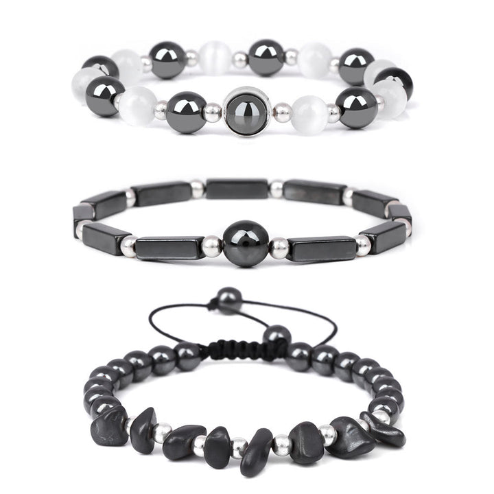 Olivenorma "Healing Wishes" Natural Crystal 3 Pieces Set Bracelet - Obsidian - image 8
