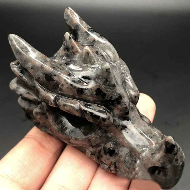 Olivenorma 3.2 Inch Dragon Head Skull Gemstone Decoration - Yooperlite - image 23