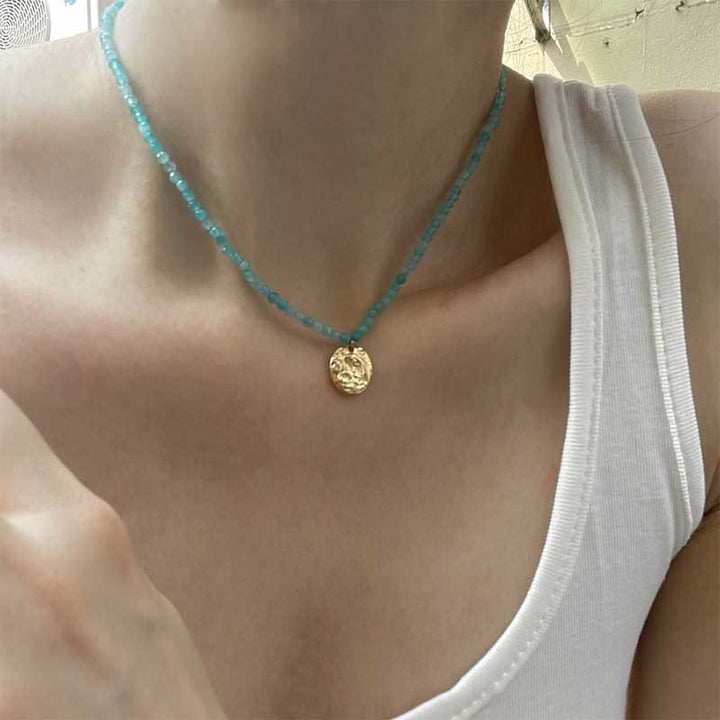 Olivenorma Natural Crystal Metal Plate Pendant Necklace - image 27