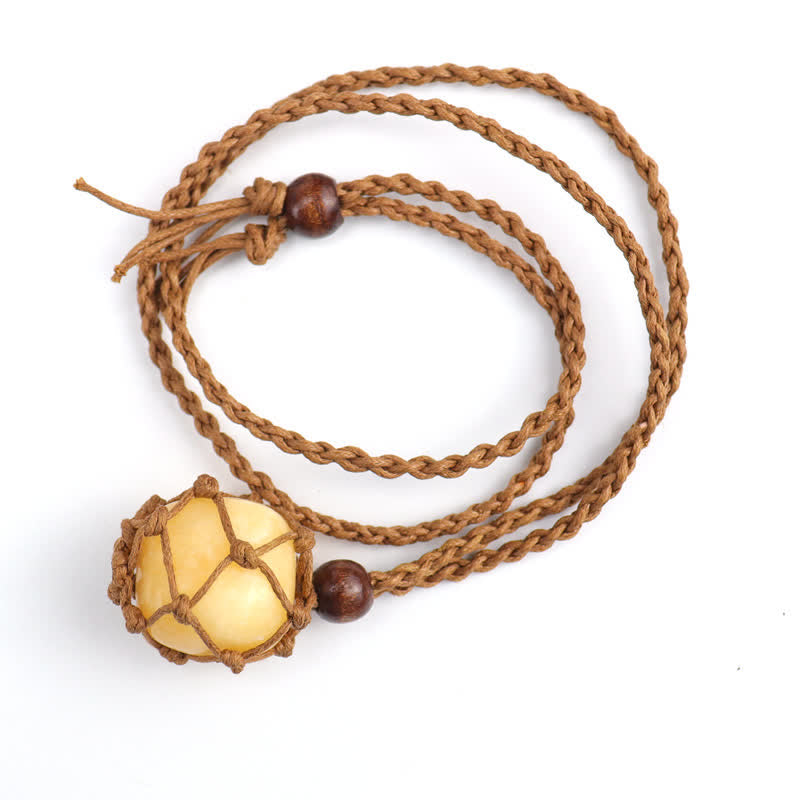 Natural Crystal Protection Necklace - Yellow Jade - image 15