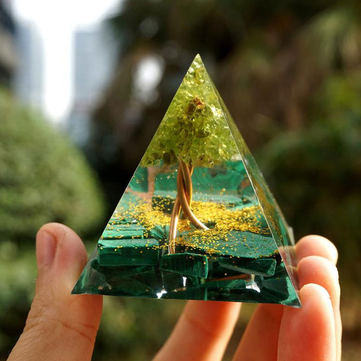 FREE Today: Sacred Heart Forest Malachite & Peridot Orgone Pyramid - image 7