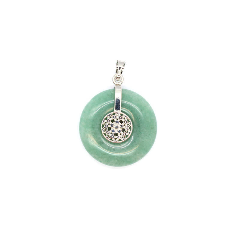 Olivenorma Natural Crystal Peace Buckle Tree Of Life Necklace - Green Aventurine - Flower Of Life - image 24