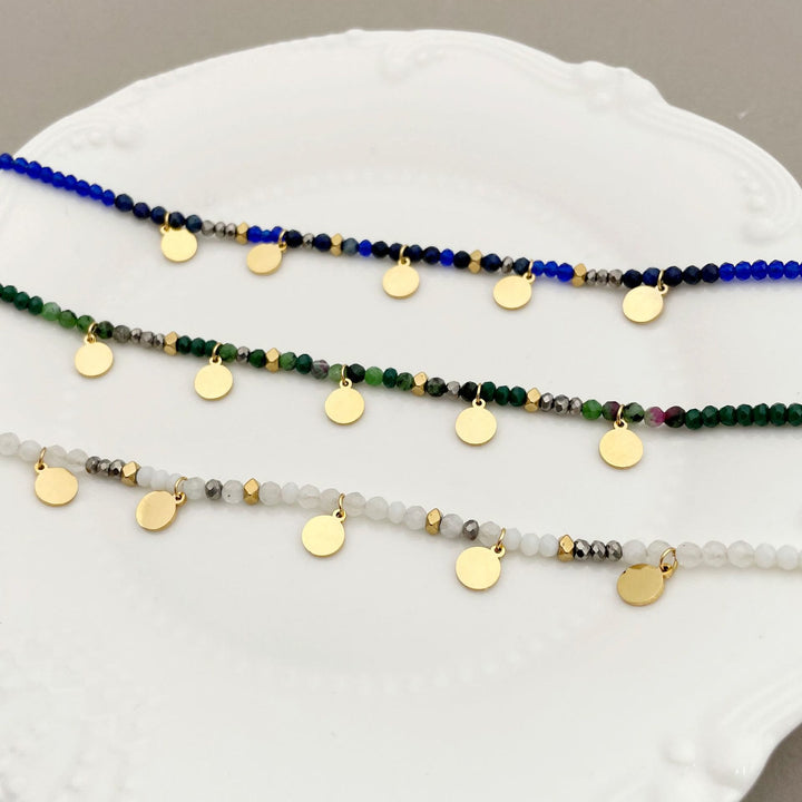 Olivenorma Natural Stone Beaded Titanium Disc Charm Bracelet - image 18
