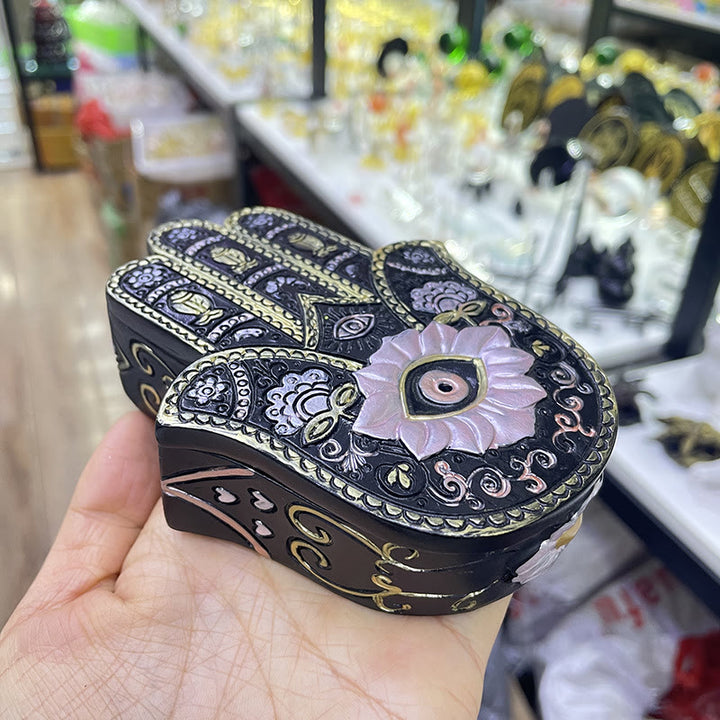 Olivenorma Handpainted Evil Eye Hamsa Box Ornamet Decoration - image 6