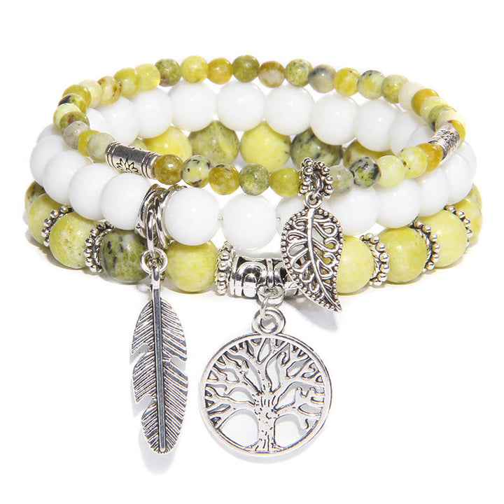 Olivenorma "Nature's Healing Moments" Tree Of Life 3 Pieces Bracelet Set - Yellow Turquoise - image 9
