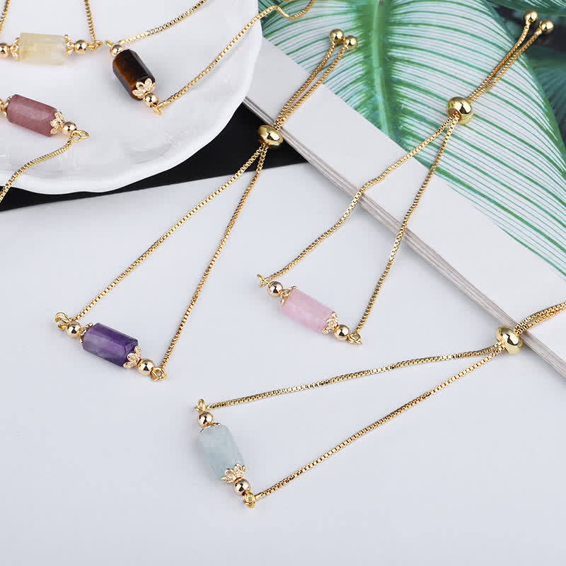 Olivenorma Delicate Natural Crystal Gold Chain Bracelet - image 15