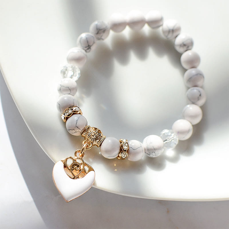 Olivenorma White Rose Beaded Turquoise Bracelet - image 2