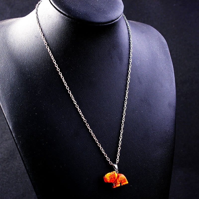 Olivenorma "Powerful Healing" Crystal Skull Necklace - Tiger Eye Elephant - image 10