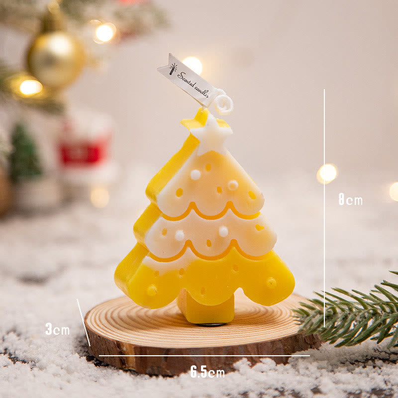 Olivenorma Christmas Atmosphere Snowflake Gingerbread Man Scented Candle - Christmas Tree # Yellow - image 3