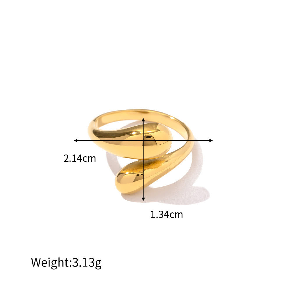 Olivenorma Natural Malachite Adjustable Irregular Ring - Gold - image 3