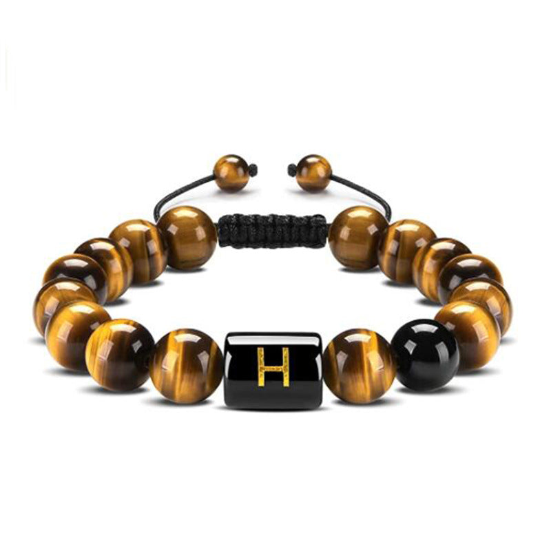 Tiger Eye Letter Protection Bracelet - Tiger Eye - H - image 11