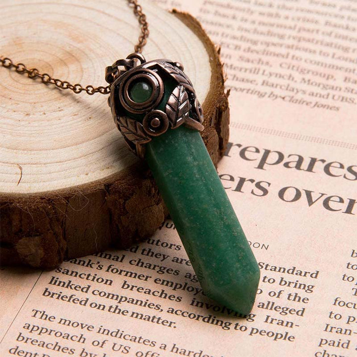 Olivenorma Natural Crystal Hexagon Necklace - Green Aventurine - image 5