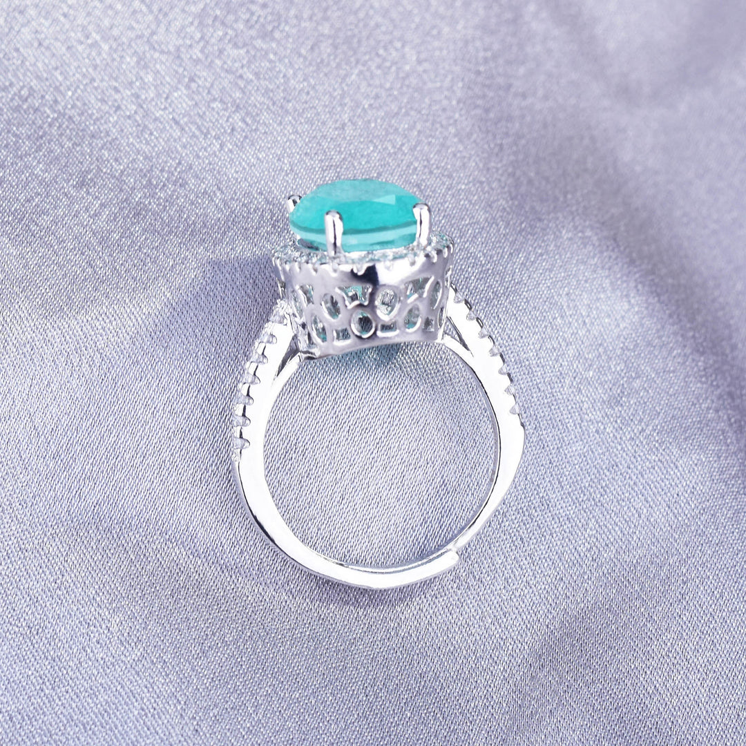 Olivenorma Large Oval Paraiba Tourmaline Adjustable Engagement Ring - image 7
