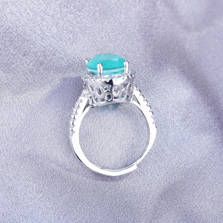Olivenorma Large Oval Paraiba Tourmaline Adjustable Engagement Ring - image 7