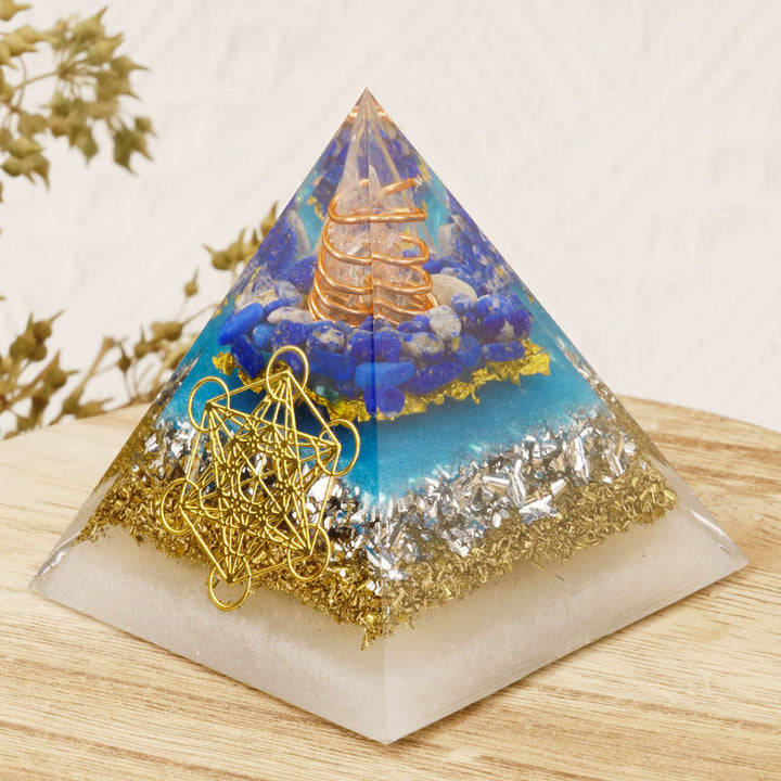 Olivenorma Lapis Lazuli Metatron's Cube Orgone Pyramid - image 1