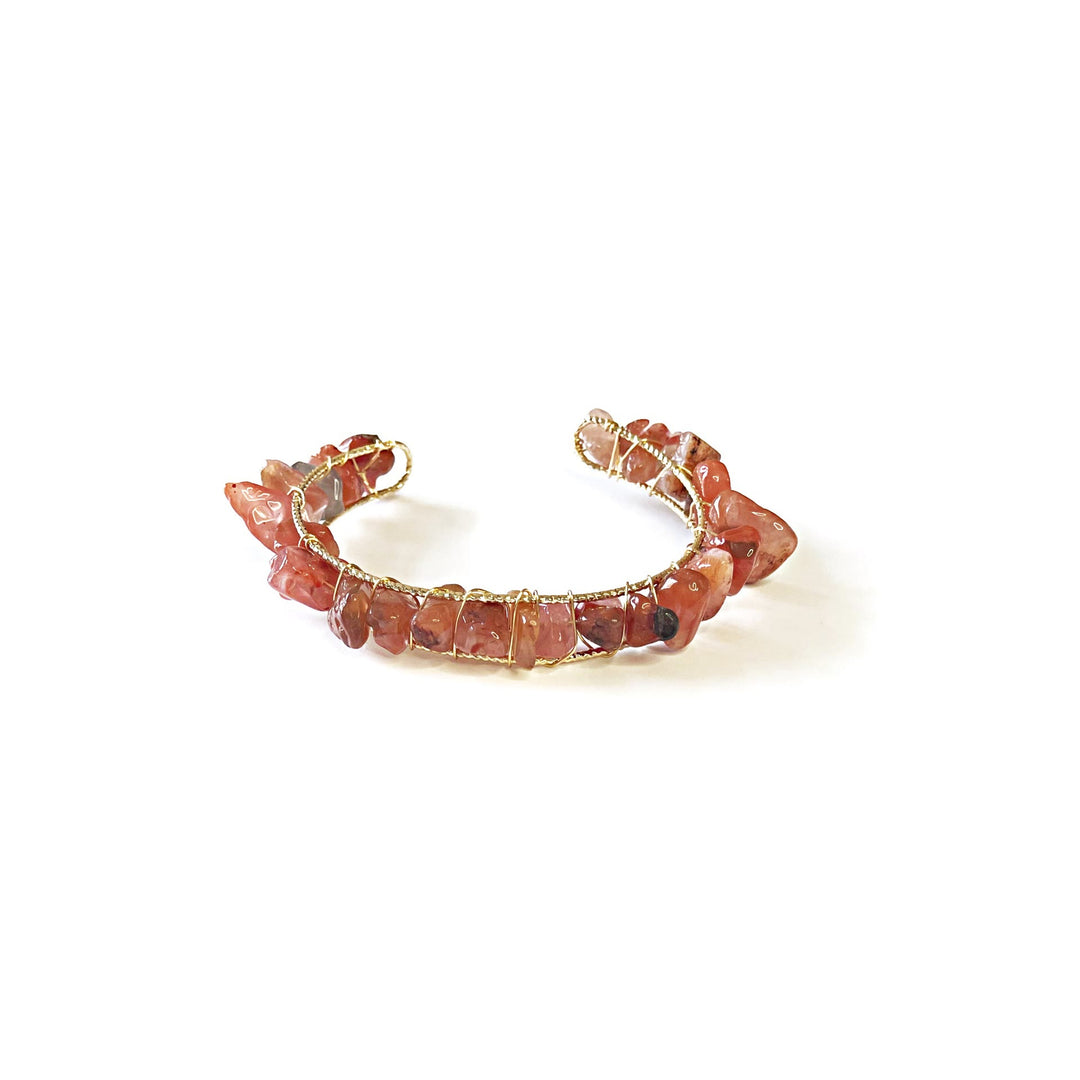 Olivenorma Natural Crystal Gravel Beads Wire Wound Bracelet - image 15