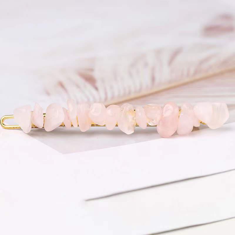 Olivenorma Natural Broken Crystal Hairpin - Rose Quartz - image 9