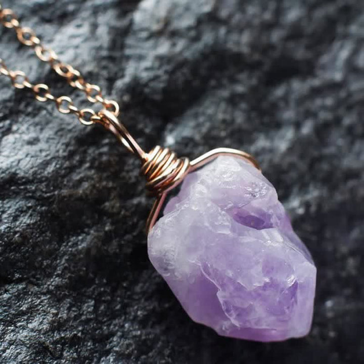 Olivenorma Delicate Amethyst Natural Crystal Necklace - image 2