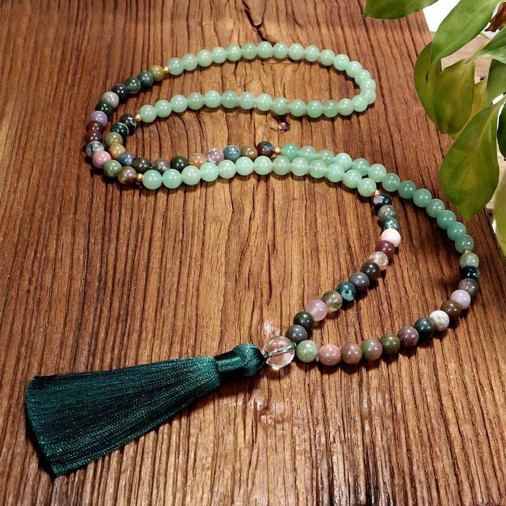 Olivenorma Green Aventurine Indian Agate Necklace Bracelet Mala - image 4