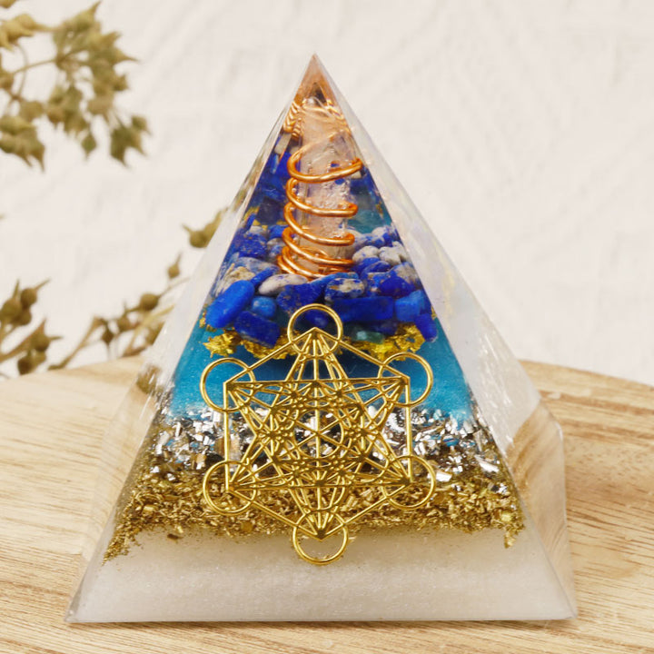Olivenorma Lapis Lazuli Metatron's Cube Orgone Pyramid - 3.93''*3.93''(10cm X 10cm) - YES PLEASE $8 - image 0