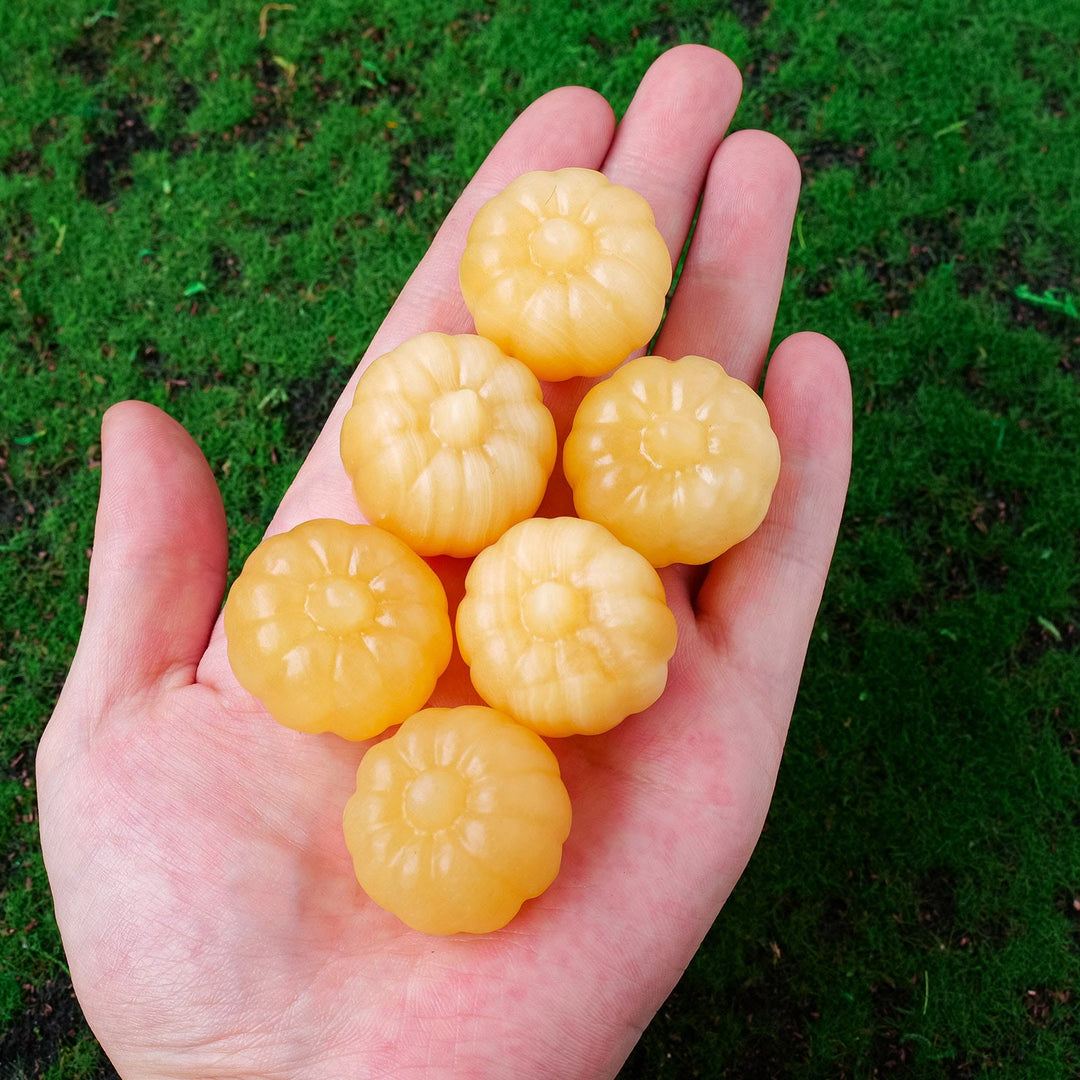 Olivenorma 1PC Yellow Calcite Mini Pumpkin Gemstone Decoration - Yellow Calcite - image 0