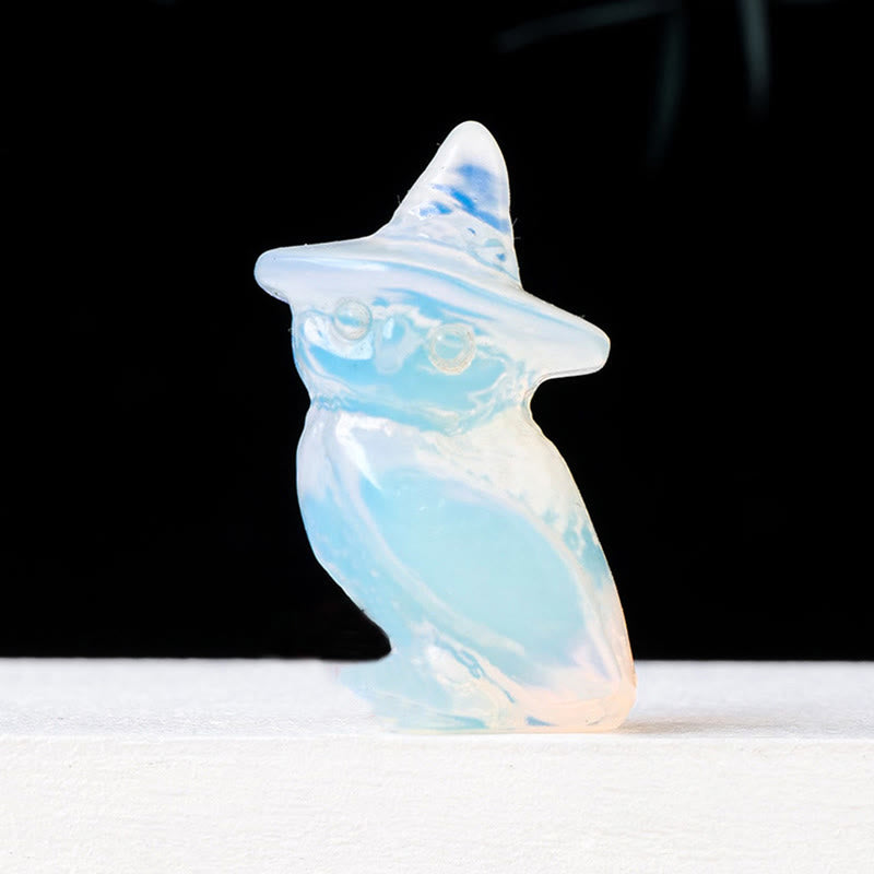 Olivenorma Halloween Crystal Owl Carving Gemstone Decoration - Opalite - image 16