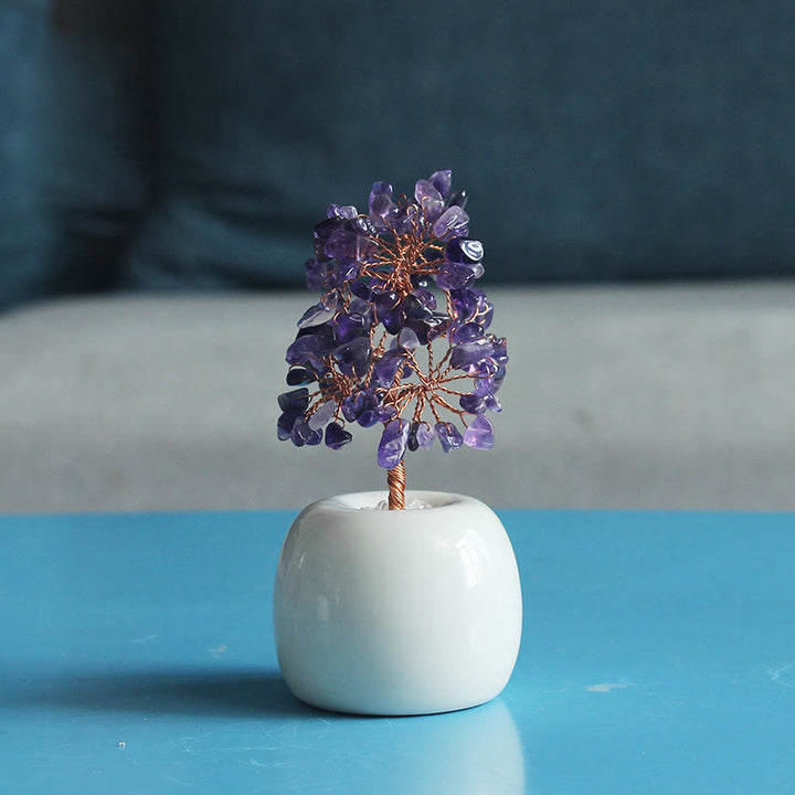 Olivenorma Multi Crystal Gemstone Feng Shui Tree - Amethyst - image 5