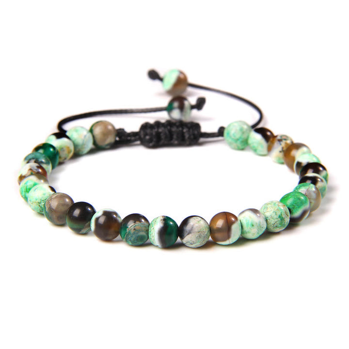 Olivenorma Natural 6mm Stone Beads Braided Wrap Bracelet - African Turquoise - image 10