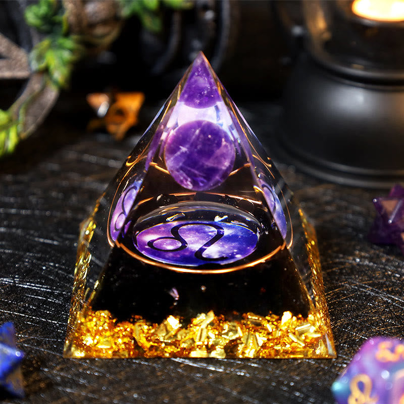 Olivenorma Amethyst Ball Obsidian Gravel Zodiac Leo Orgone Pyramid - 2.36''*2.36''(6cm X 6cm) - YES PLEASE $8 - image 0