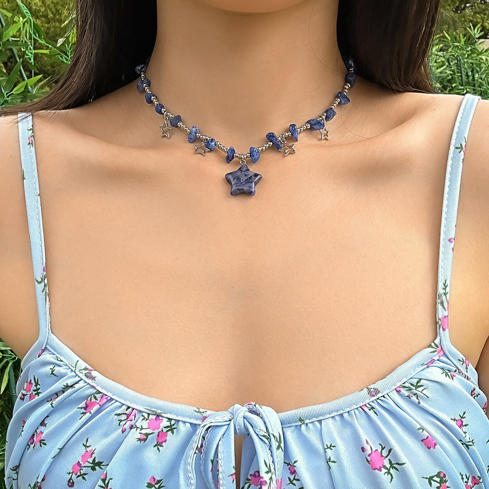 Olivenorma Bohemia Star Tassel  Crystal Choker Necklace - image 1