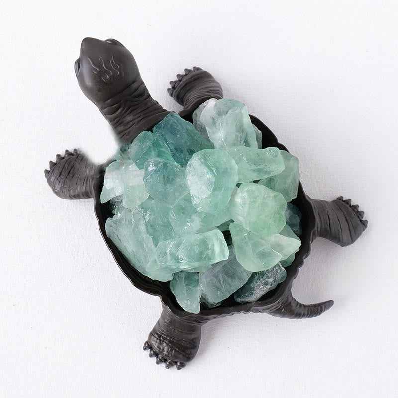Olivenorma Natural Crystal Cluster Turtle Ornament Lamp Gemstone Decoration - Green Fluorite Without Lamp - image 9