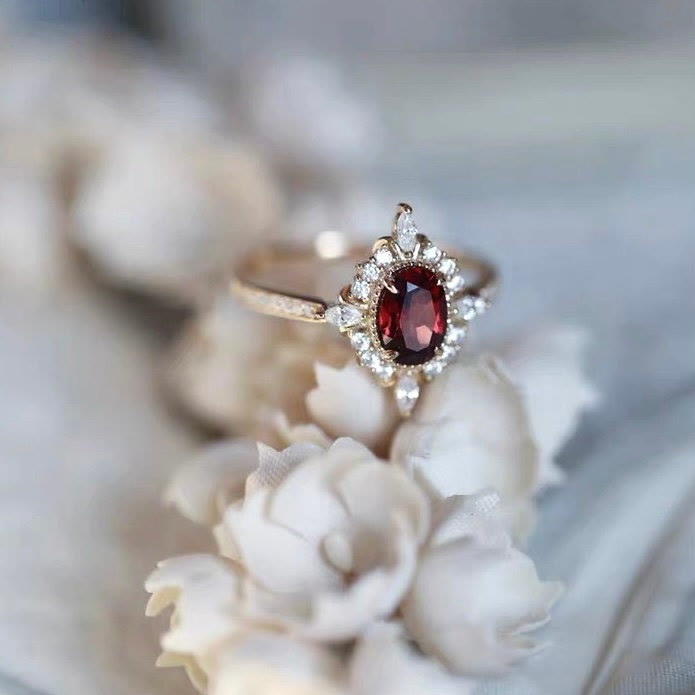 Olivenorma Vintage Ruby "Miss Rose" Atmosphere Ring - image 8