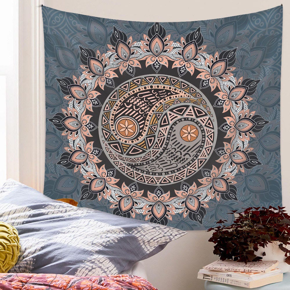 Olivenorma Bohemian Floral Qiankun Circle Pattern Tapestry - 180*230cm - image 0