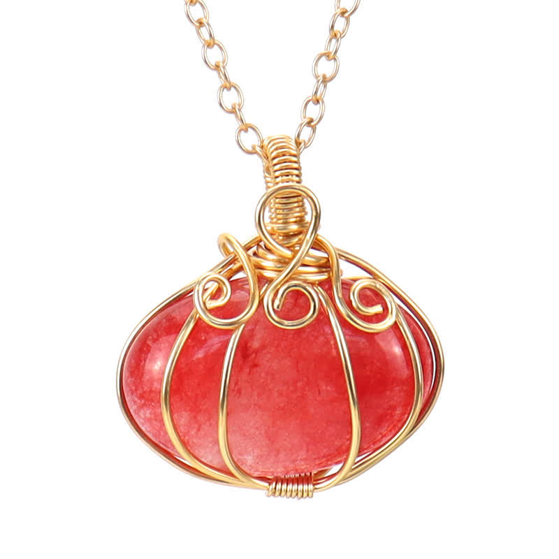 Olivenorma GUARDIAN PUMPKIN - Creative Pumpkin Crystal Necklace - Red Agate - image 15