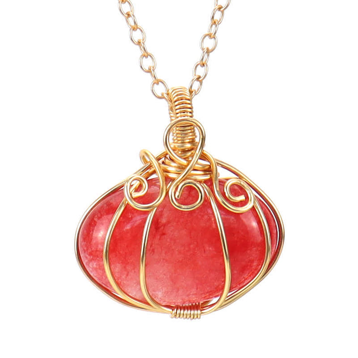 Olivenorma GUARDIAN PUMPKIN - Creative Pumpkin Crystal Necklace - Red Agate - image 15