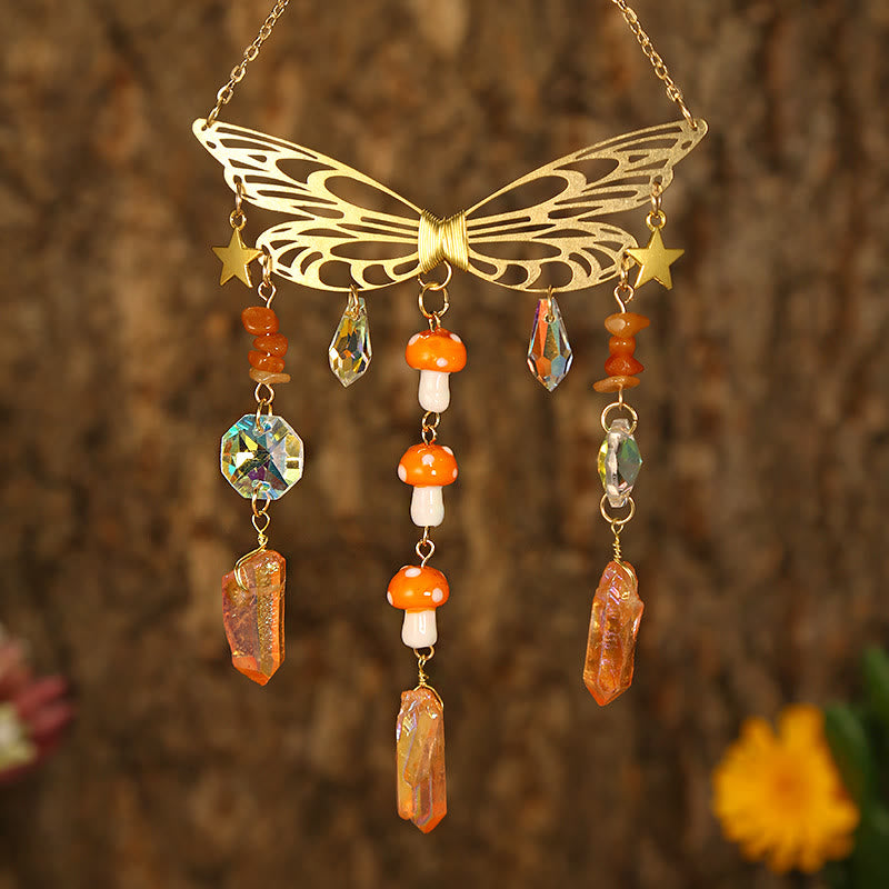 Olivenorma Crystal Butterfly Wings Sunshine Catcher Wind Chime - Golden Butterfly - Sun Stone - image 16