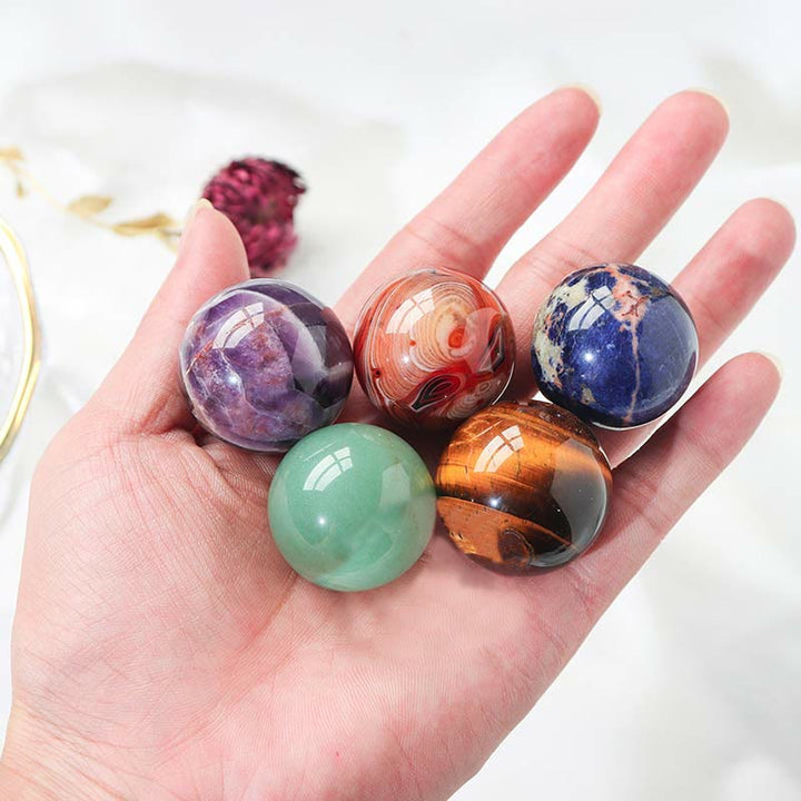 Olivenorma 9pcs Natural Crystal Balls Gemstone Crystal Set - image 19