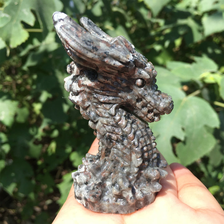 Olivenorma Obsidian Yooperlite Stone Longhorn Ornament Gemstone Decoration - Yooperlite - image 5