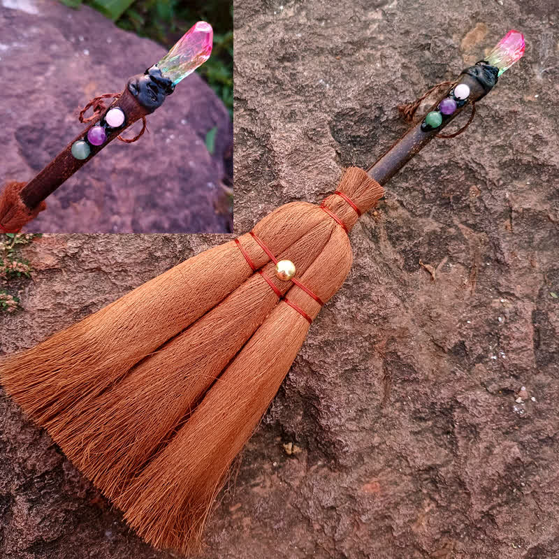 Olivenorma Natural Crystal Magic Broom Ornament - Fluorite - image 5
