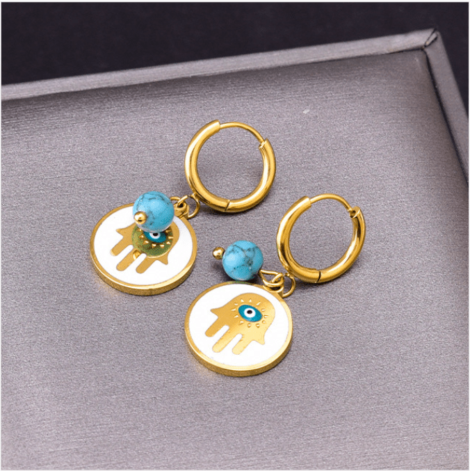 Olivenorma Pearl Lapis Lazuli Turquoise Necklace Bracelet Earrings Set - Earrings - image 5